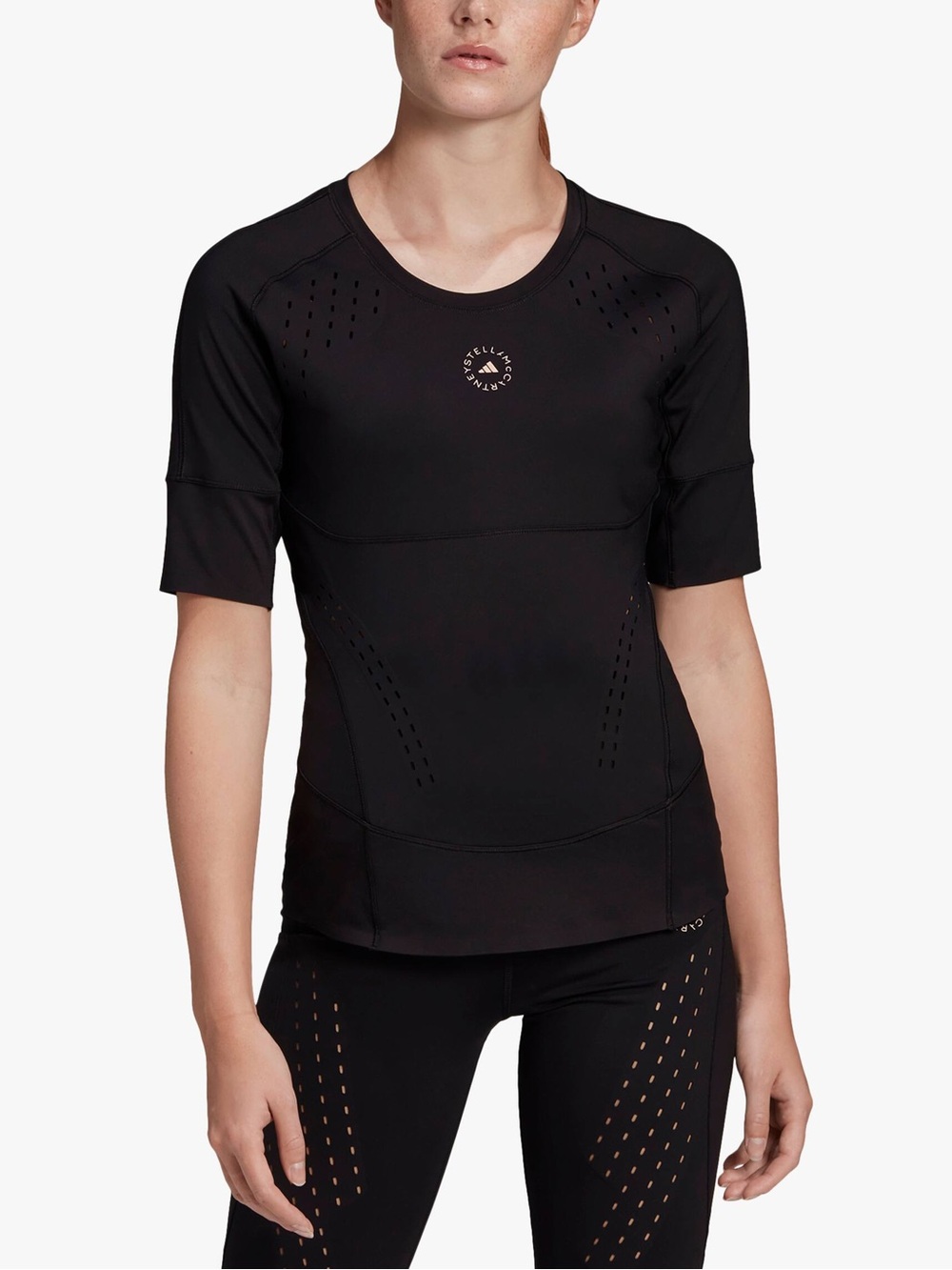 Adidas x Stella McCartney Black Short-Sleeve Performance Top